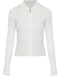 Victoria Beckham - Mila Ribbed-Knit Zip-Up Cardigan - Lyst