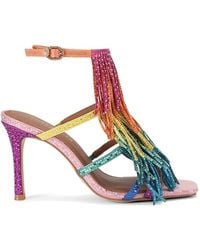 Kurt Geiger - Crystal-Embellished Fringe Sandals - Lyst