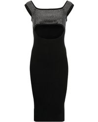 GIUSEPPE DI MORABITO - Vestido de punto midi con detalles de apliques - Lyst
