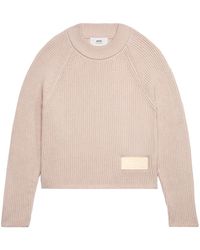 Ami Paris - Pullover Mit Logo-Patch - Lyst