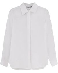 Max Mara - Falasco Linen Shirt With Hidden Button Closure And Monogram Embroidery - Lyst