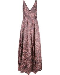 Badgley Mischka Avondjurk Met Bloemenprint - Paars