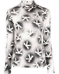 Viktor & Rolf - Bow-Print Roll-Neck Top - Lyst