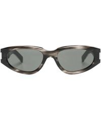 Saint Laurent - Tortoiseshell-Effect Oval-Frame Sunglasses - Lyst