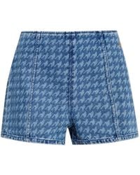 Perfect Moment - Houndstooth-Pattern Denim Shorts - Lyst