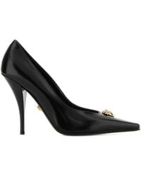 Versace - Pointed Toe Leather Pump - Lyst