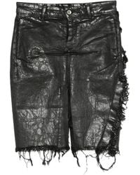 Rick Owens - Distressed Sliced Denim Mini Skirt - Lyst