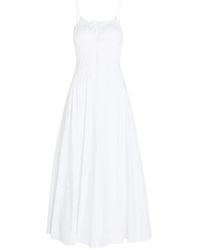 STAUD - Margi Ruffled Pleated Midi Dress - Lyst