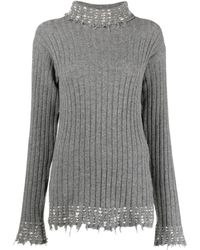 Marni - Raw-Cut Edge High-Neck Knitted Jumper - Lyst