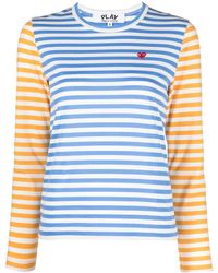 COMME DES GARÇONS PLAY - Logo-patch Striped T-shirt - Lyst