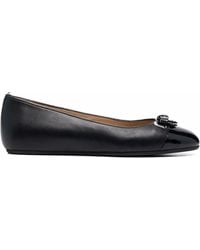 Bally - Bow-detail Leather Ballerina Shoes - Lyst