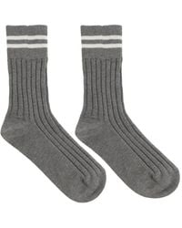 Eleventy - Chaussettes Côtelées À Rayures - Lyst
