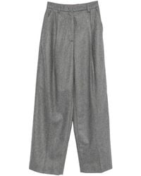 Thelatest - Pleated Wide-Leg Trousers - Lyst