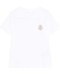 Moncler - Round-Neck T-Shirt With Logo Patch Detail - Lyst