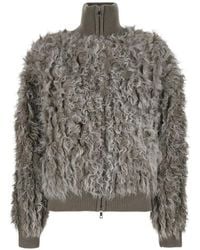 P.A.R.O.S.H. - Curly-Knit Zip-Up Jacket - Lyst