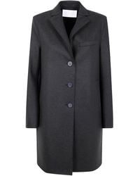 Harris Wharf London - Button-fastening Wool Coat - Lyst