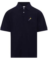 vowels - Flower-Embroidered Polo Shirt - Lyst