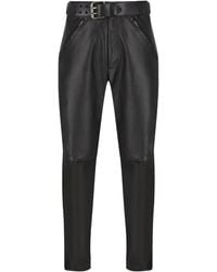Saint Laurent - Leather Trousers - Lyst