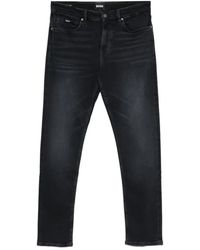 BOSS - Faded-Effect Slim-Fit Jeans - Lyst