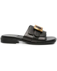 SERGIO MORETTI FIRENZE - Buckle-Detail Square-Toe Sandals - Lyst