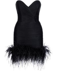 IMROSKA - Robe Courte Paris À Détails De Plumes - Lyst