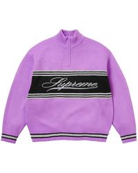 Supreme - Script Stripe Half-Zip Sweater - Lyst