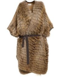 P.A.R.O.S.H. - Pelliccia Sintetica Con Cintura - Lyst