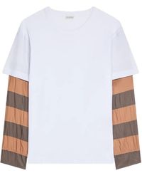 Dries Van Noten - T-Shirt With Contrasting Sleeves - Lyst