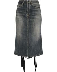 Balenciaga - Lace-Up Midi Skirt - Lyst