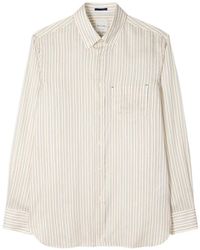 Paul Smith - Regular-Fit Ecru And Stripe Lyocell-Silk Shirt - Lyst