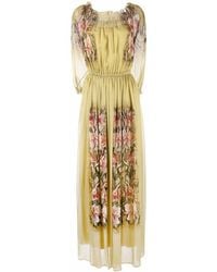 Alberta Ferretti - Floral-Print Floor-Length Gown - Lyst