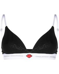 DSquared² - Leaf-Print Logo-Waistband Bra - Lyst