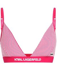 KARL LAGERFELD - Ikon Striped Bra - Lyst
