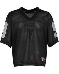 JUN/NAKAYAMA - Logo-Print Mesh T-Shirt - Lyst