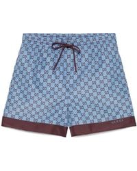 Gucci - Printed Poplin Swim Shorts - Lyst