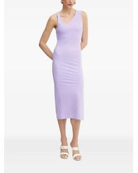 Patrizia Pepe - Midikleid mit asymmetrischem Ausschnitt - Lyst