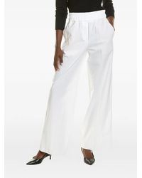 Brunello Cucinelli - Elasticated-Waist Wide-Leg Trousers - Lyst