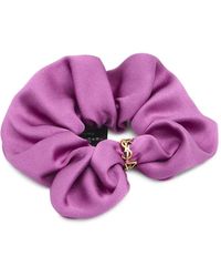 Saint Laurent - Twisted Cassandre Ring-Detail Silk Scrunchie - Lyst