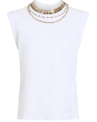 Cinq À Sept - T-Shirt Verfraaid Met Kapmouwen - Lyst