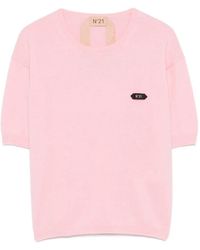 N°21 - Logo-Patch Short-Sleeve Sweater - Lyst