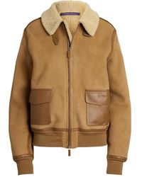 Ralph Lauren - Shearling-Collared Bomber Jacket - Lyst