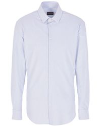 Giorgio Armani - Striped Cotton-blend Shirt - Lyst