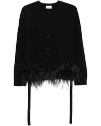 P.A.R.O.S.H. - Feather-Trim Cardigan - Lyst