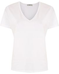 Egrey T-Shirt mit V-Ausschnitt - Weiß