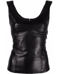 Manokhi - Iva Leather Tank Top - Lyst