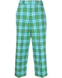 PT Torino - Check-pattern Cropped Trousers - Lyst