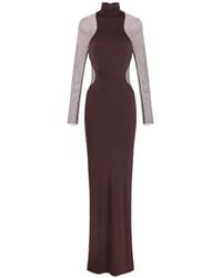 Elisabetta Franchi - Carpet Dress With Sheer Details - Lyst