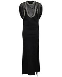 The Attico - Rhinestone-Embellished Layered-Effect Maxi Dress - Lyst
