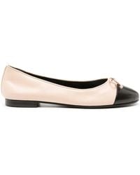 Tory Burch - Double-t レザーフラットシューズ - Lyst