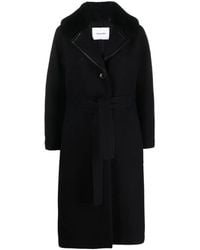 Yves Salomon - Belted Felted-Wool Coat - Lyst
